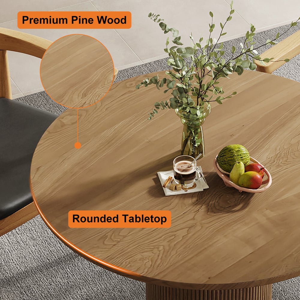 Questions and Answers for 1000mm Round Small Dining Table for 2-4 Person Walnut Wood Tabletop