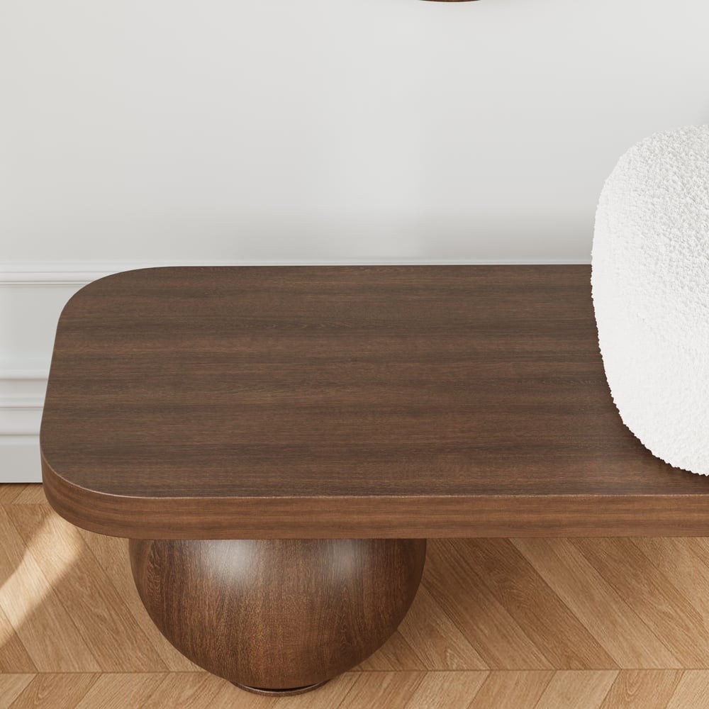 Ball design Entryway Bench Wooden Furniture  with Abstract Metal Legsin White & Gold (1200mm Wide)｜Homary