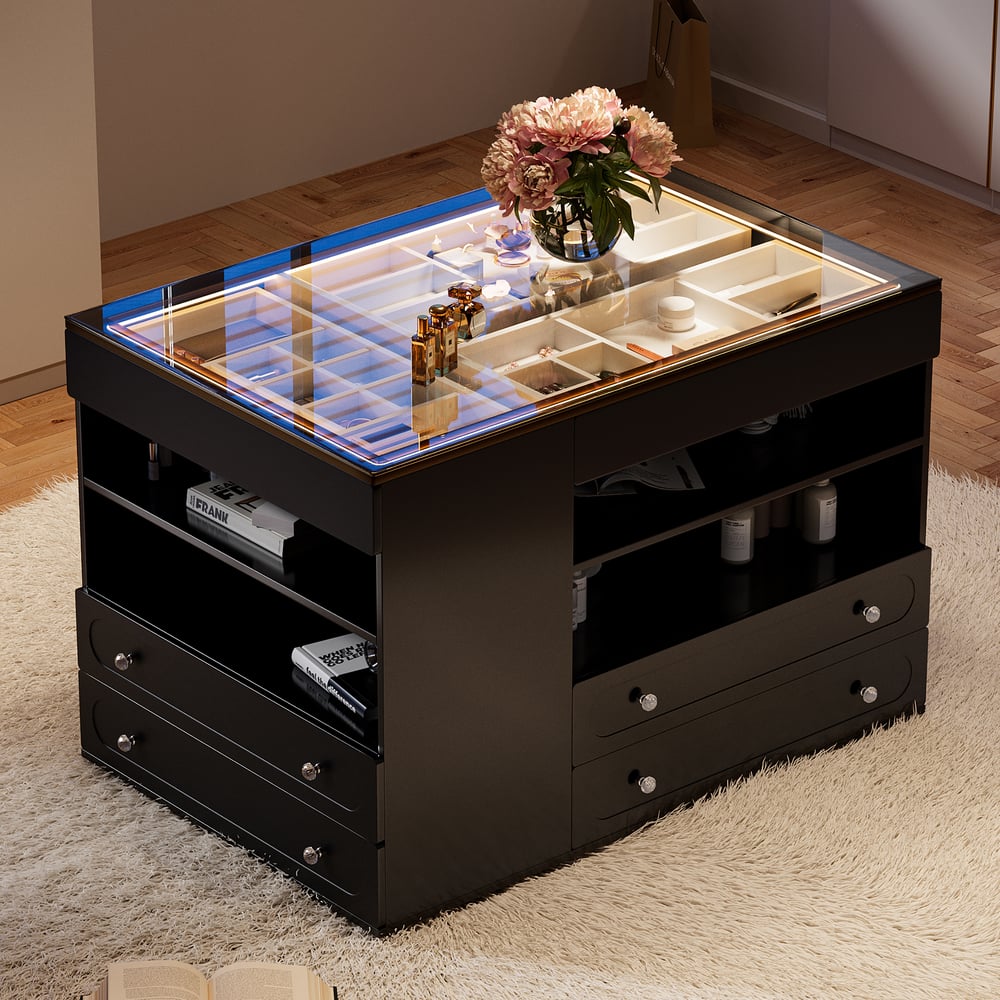 Questions and Answers for 1200mmW Dresser Walk in Closet Island with Jewelry Storage LED Light