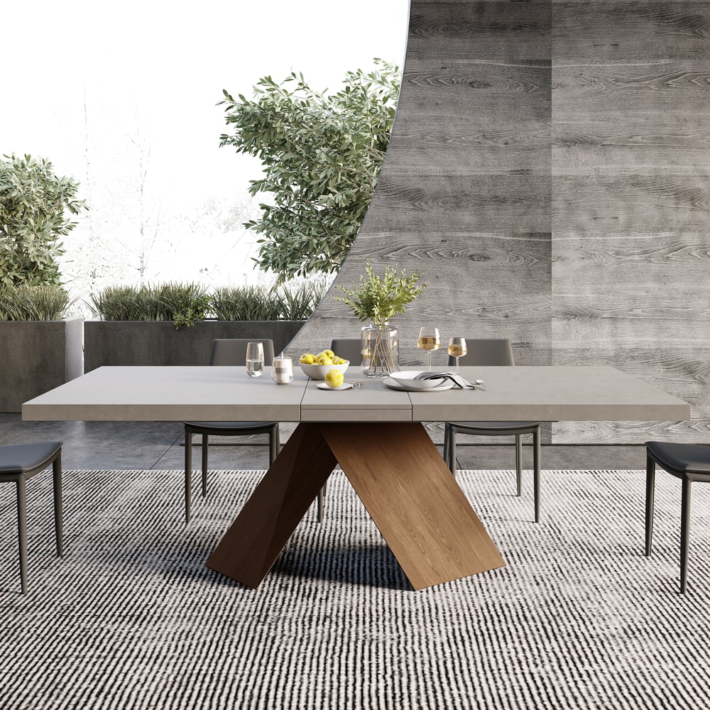 Oceny klientów dla 79 „-95" Wysuwany drewniany stół jadalny w domu Szare siedzenia 6-10