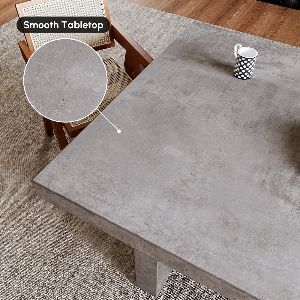 Vragen en antwoorden voor Rechthoekige houten eettafel van 2000 mm, grijs, stoelen voor 6-8 personen