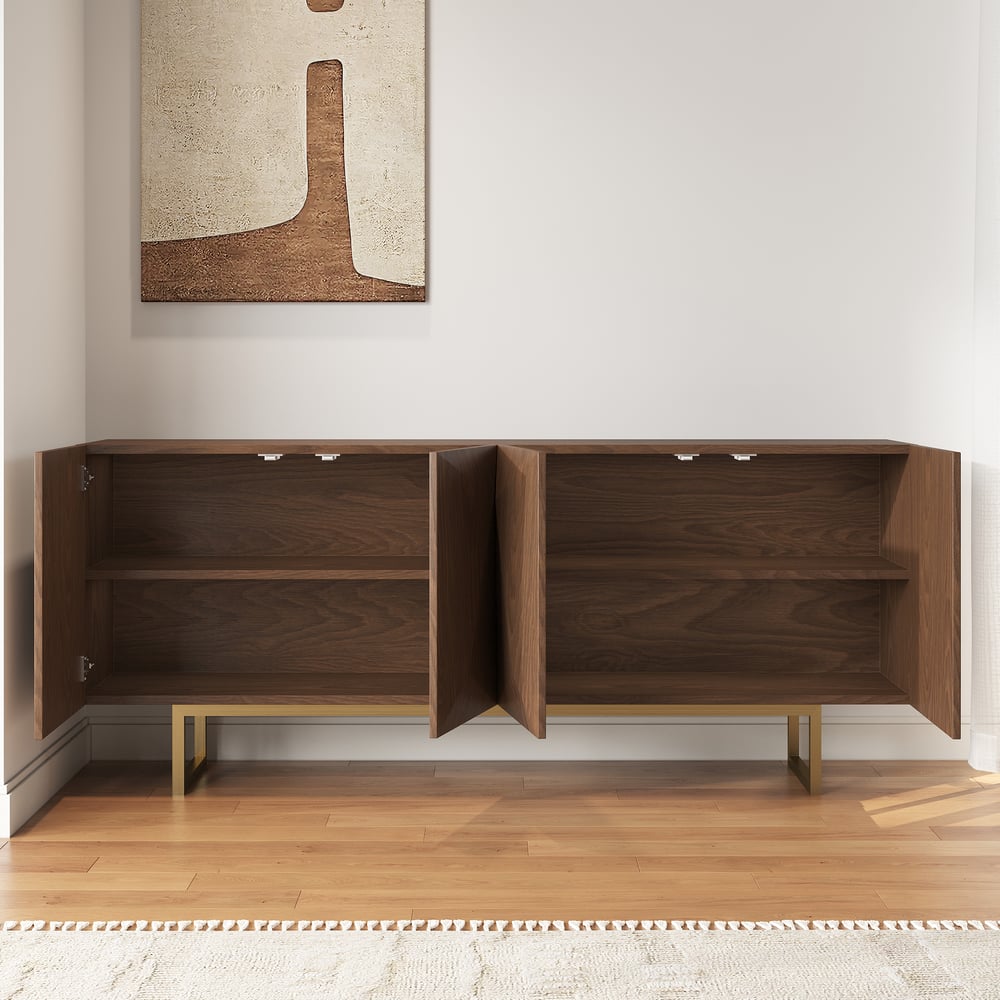 Kundenbewertungen für Moderner Küchenschrank aus Nussbaumholz und Gelb, 1803 mm, mit verstellbaren Regalen