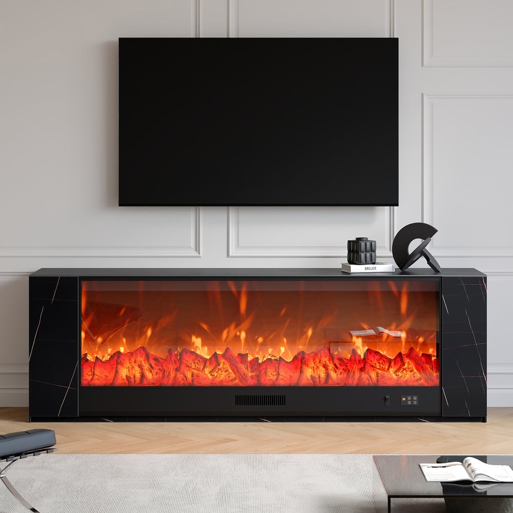 Pytania i odpowiedzi dla 71" Elektryczny stojak na kominek ze spiekanego kamienia z pilotem