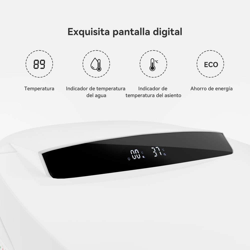 Reseñas de Clientes para Inodoro inteligente con bidé de descarga automática, blanco, 4.84 L/descarga