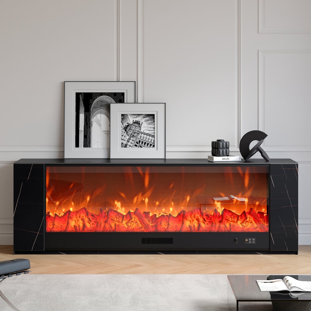 Pytania i odpowiedzi dla 71" Elektryczny stojak na kominek ze spiekanego kamienia z pilotem