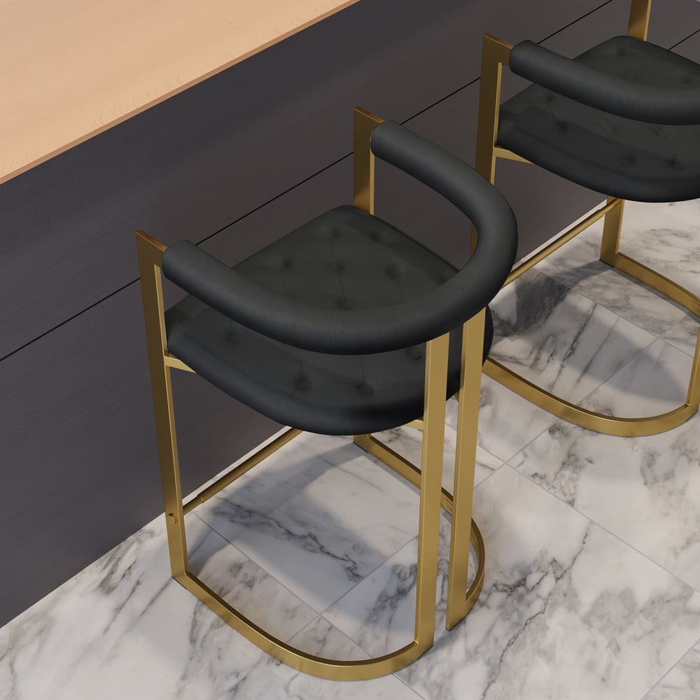 Customer Reviews for Modern Leath-Aire Counter Stools with Upholstery Black