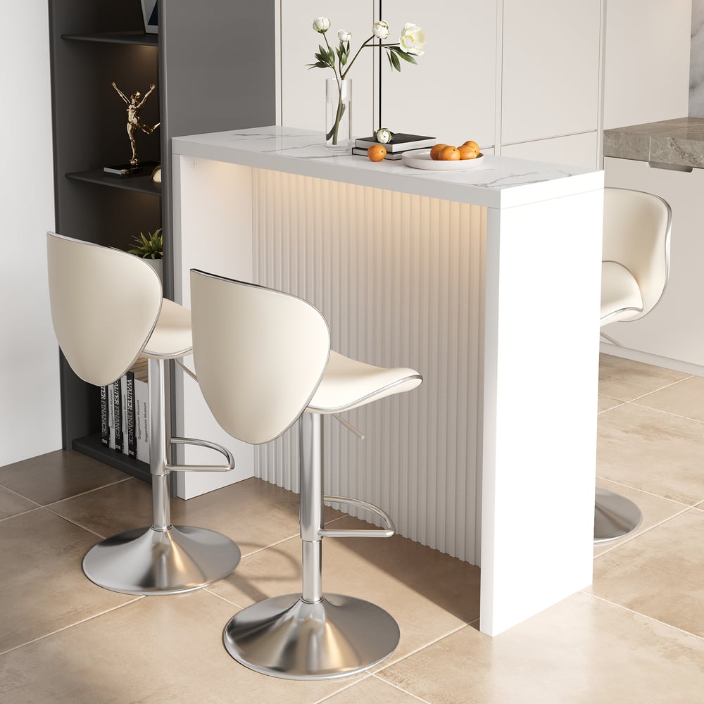 Domande e risposte per Tavolo da bar moderno in pietra sinterizzata da 42 pollici, bianco, per 2 persone