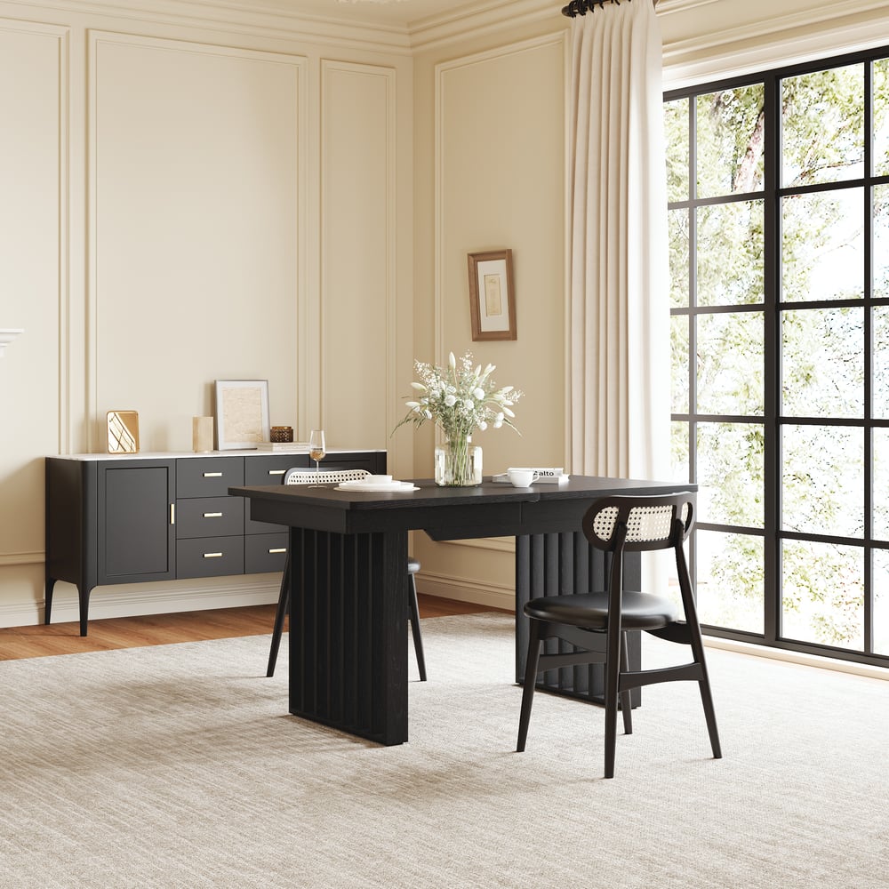 Customer Reviews for Japandi extendable dining table from 1400 mm to 2200 mm in black finish