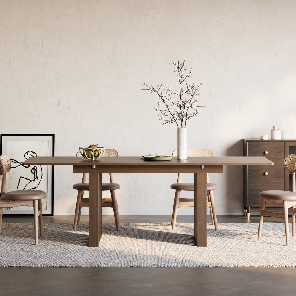 Avis Clients sur Table à manger extensible de 1400 mm à 2200 mm en noyer pour 4 à 8 personnes