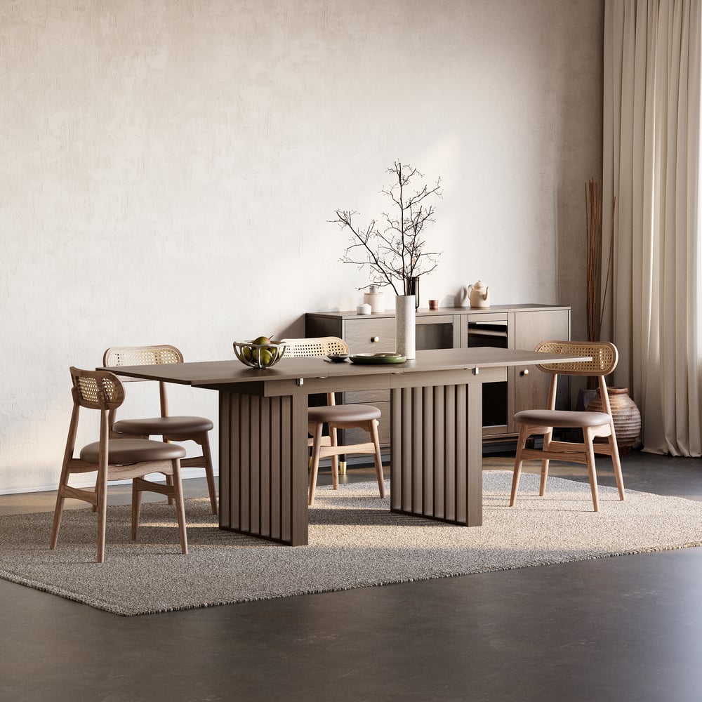 Avis Clients sur Table à manger extensible de 1400 mm à 2200 mm en noyer pour 4 à 8 personnes