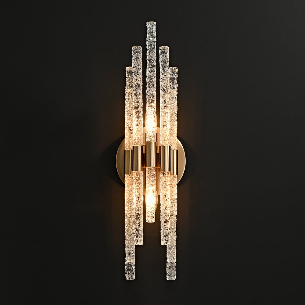 Questions and Answers for Morden Minimalist Irregular Water Ripple Glass Copper Wall Sconce