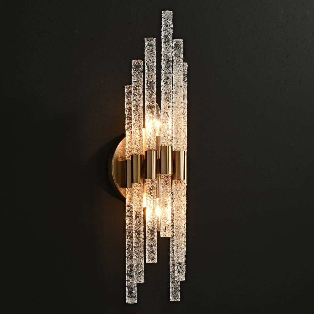 Questions and Answers for Morden Minimalist Irregular Water Ripple Glass Copper Wall Sconce