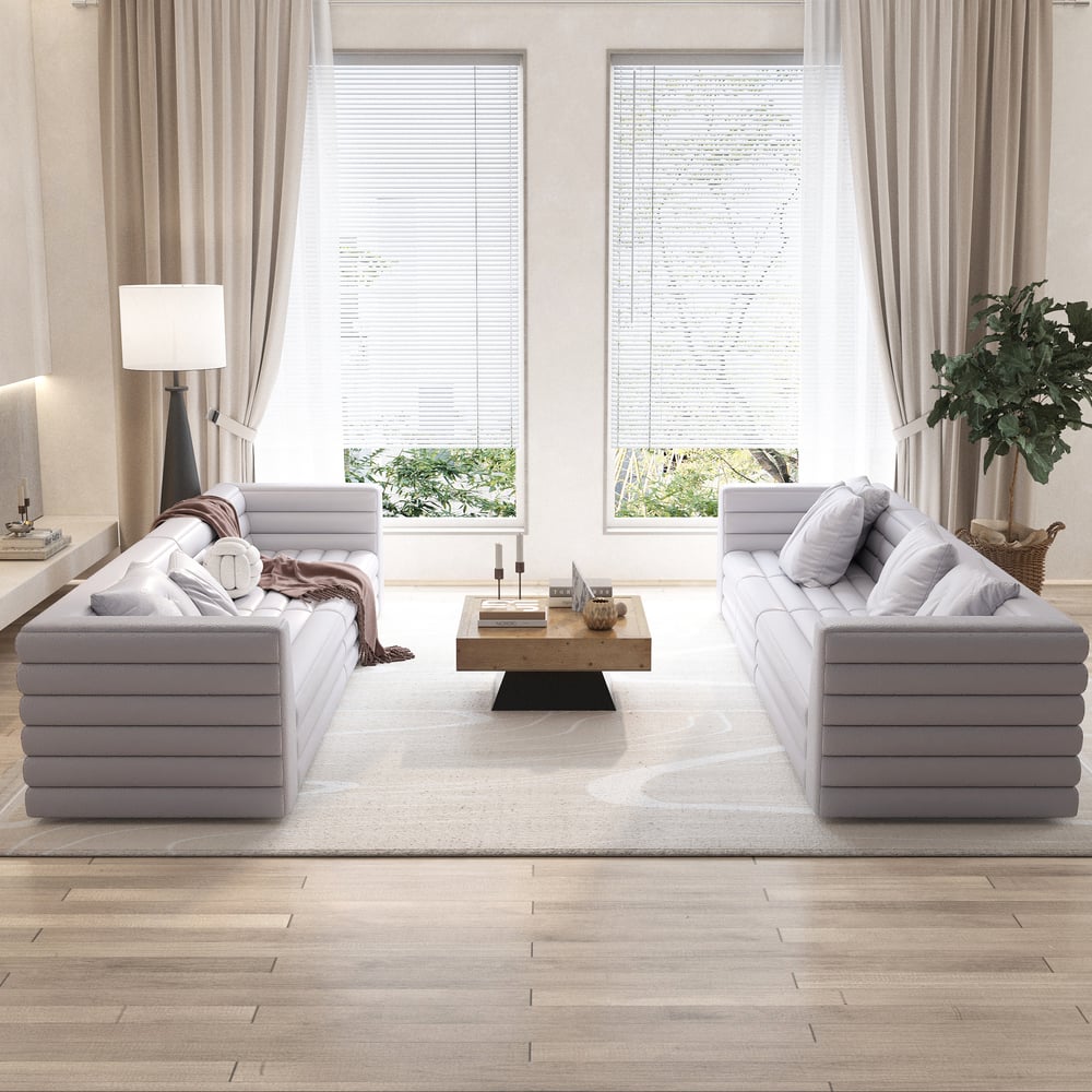 Questions et Réponses pour Canapé sectionnel modulaire moderne en cuir microfibre gris en forme de U de 3200 mm pour 8 places