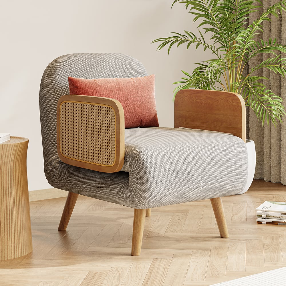 Questions and Answers for Mid-Century Modern Rattan Daybed Single Sofa Bed Convertible Sleeper Lounge Chair