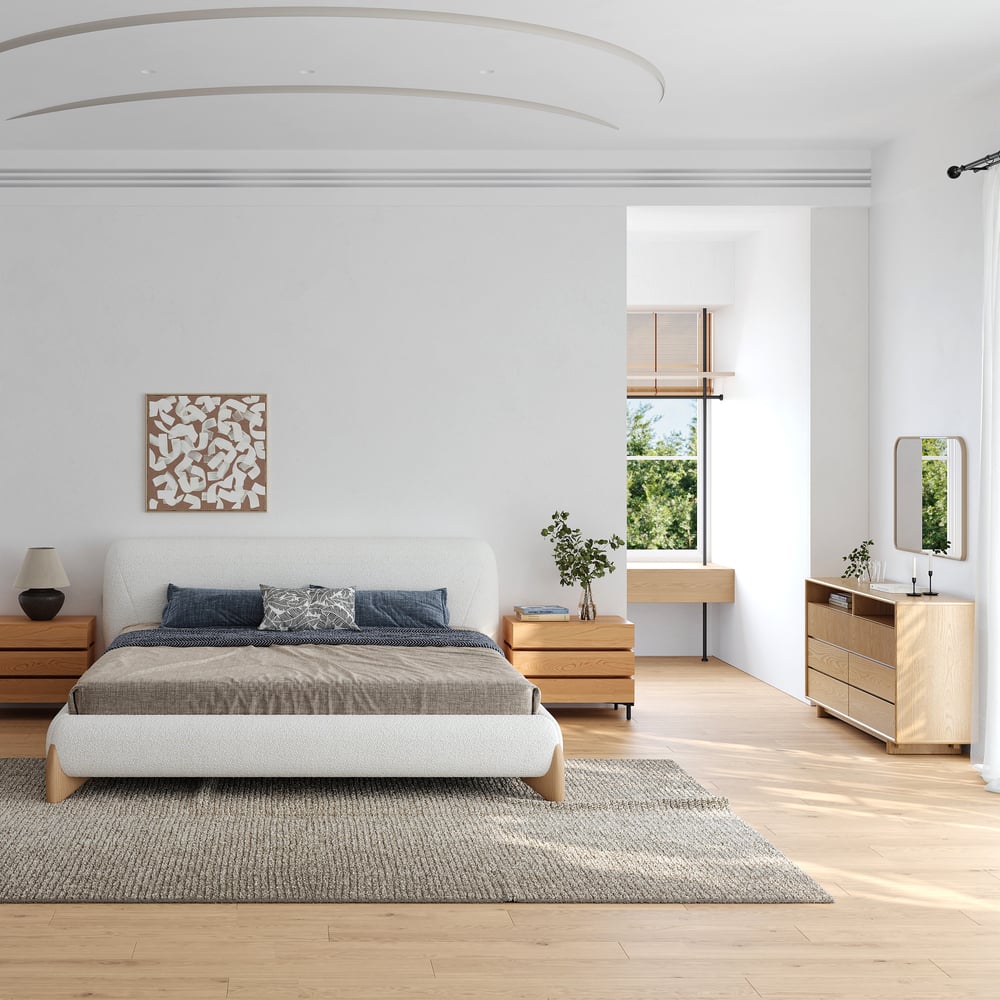 Questions et Réponses pour Table de chevet large rétractable en bois naturel à 3 tiroirs