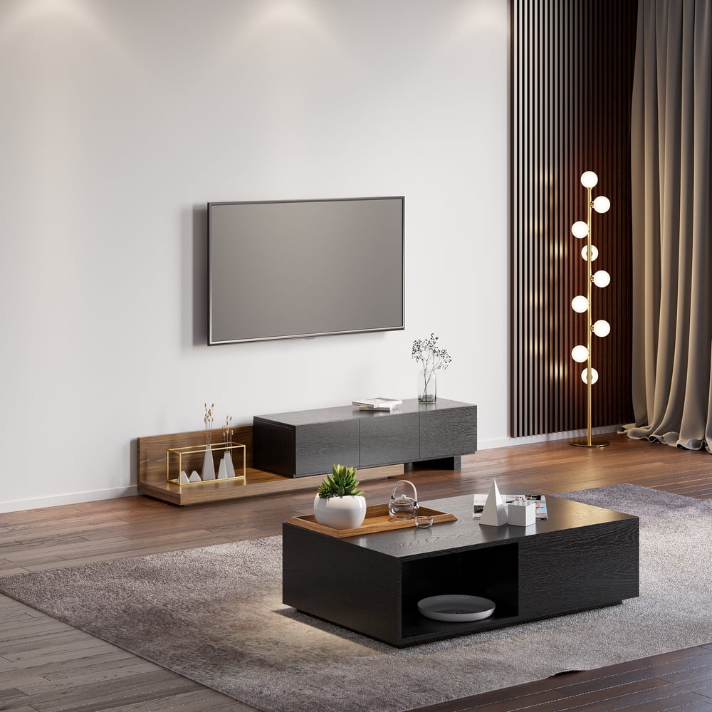 Customer Reviews for Crator extendable TV cabinet with 3 120cm drawers in black and walnut