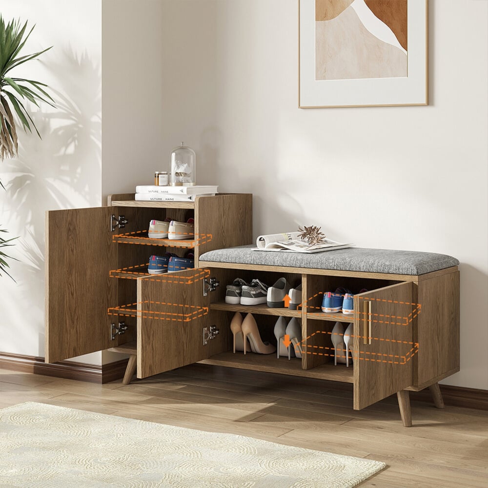 Otázky a odpovědi pro Lavička na boty 1200 mm se 3 dveřmi a 5 policemi z ořechů