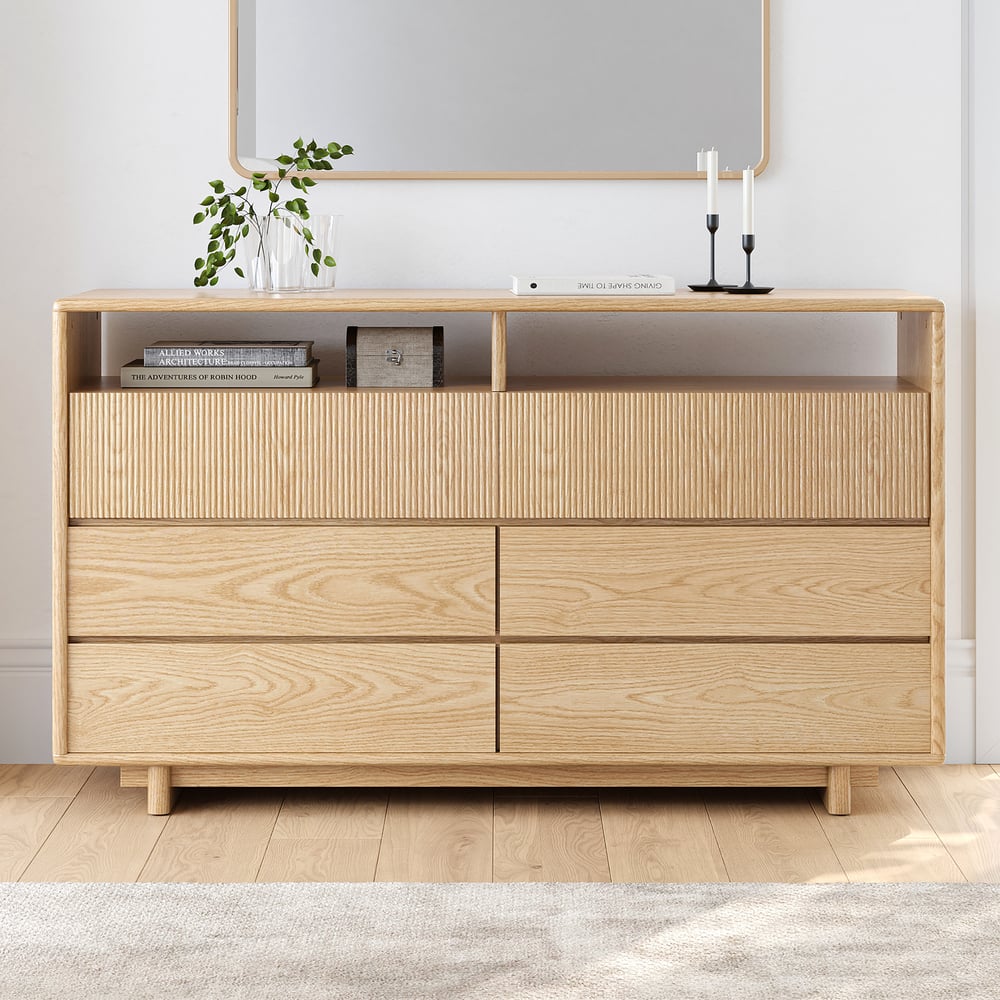 Questions and Answers for 1200mm Modern 6-Drawer Wood Dresser with Shelves