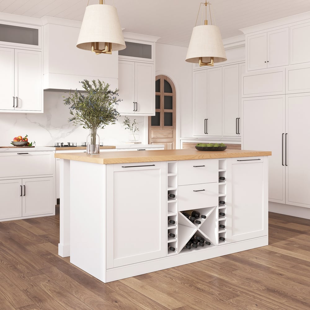 Questions and Answers for 1500mm Modern Natural &White Kitchen lsland Kitchen Cabinet with Wine Storage