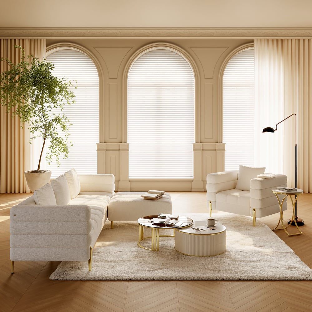 Questions and Answers for Aurora Boucle Upholstered Accent Chair in Gold Finish