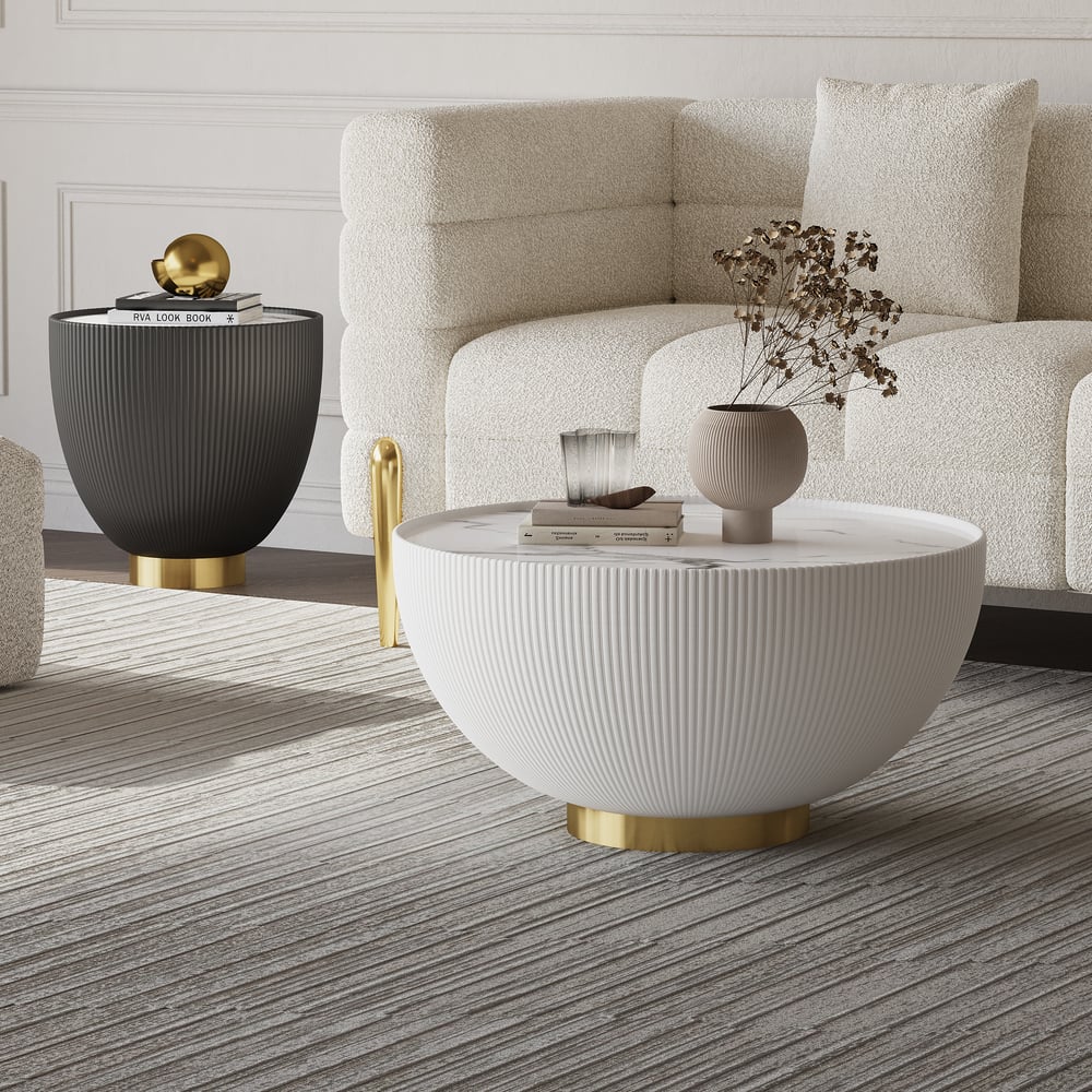 Vragen en antwoorden voor Salontafel met ronde trommel gemaakt van gesinterd steenleer (500 mm — 700 mm)