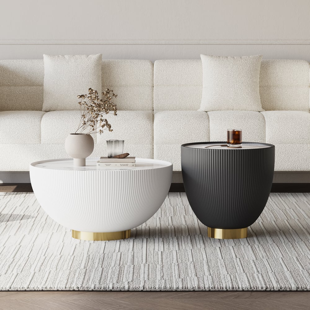 Questions et Réponses pour Ensemble de table basse ronde en cuir fritté avec tambour (500 mm-700 mm)