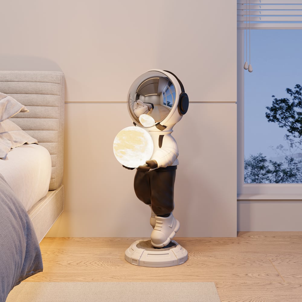 Otázky a odpovědi pro 730 mm Astronaut Floor Socha Figurka Ornament Art Decor s kuličkovým světlem USB nabíjením