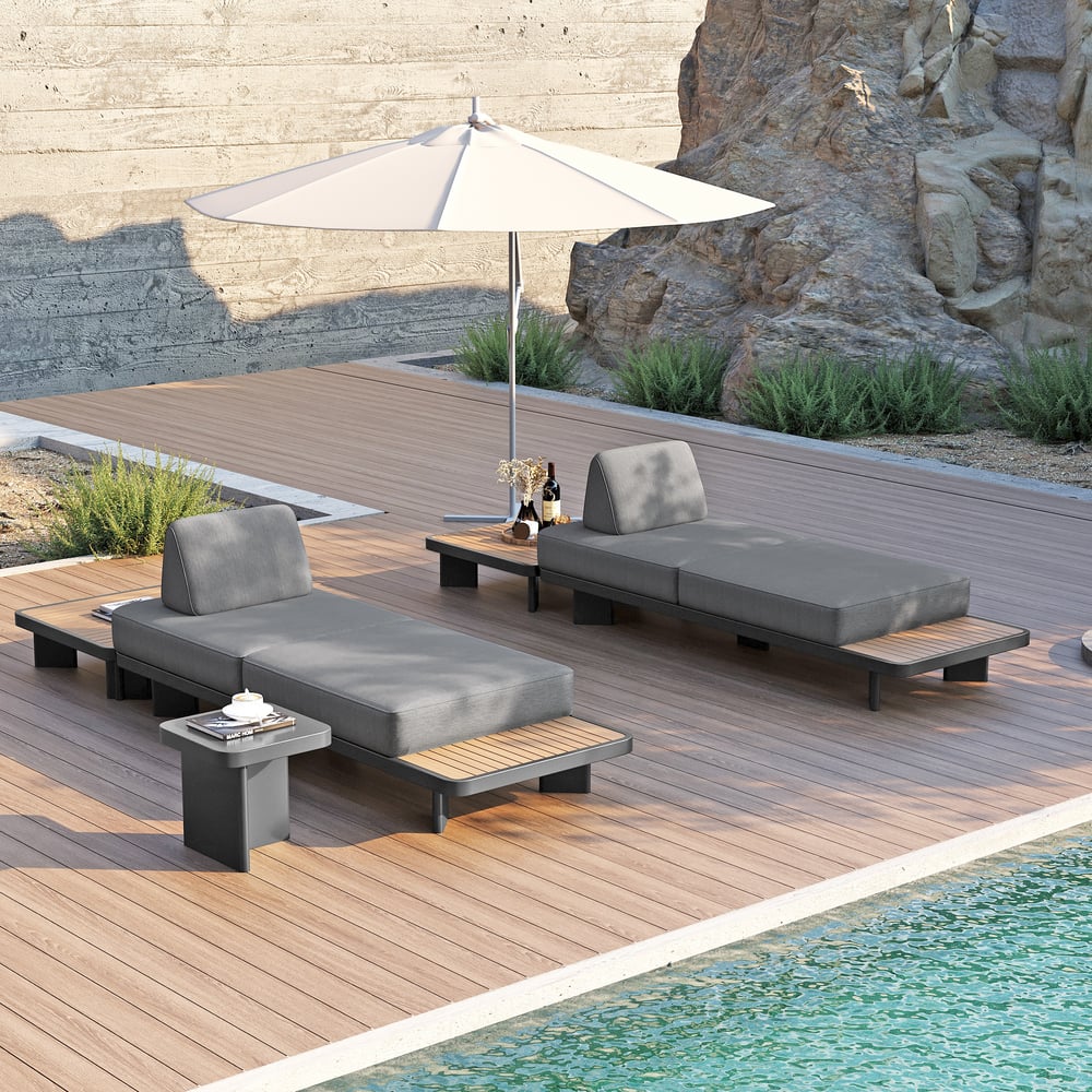 Questions and Answers for 5-Pieces Outdoor Gray Modular Sectional Sofa Set with Coffee Tables