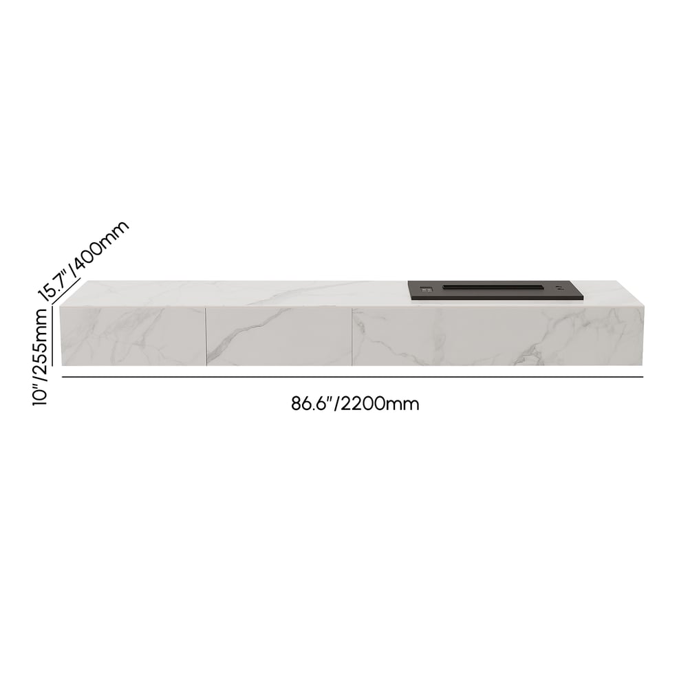 87" Sintered Stone Electric Fireplace Humidifier TV Stand weights dimensions image