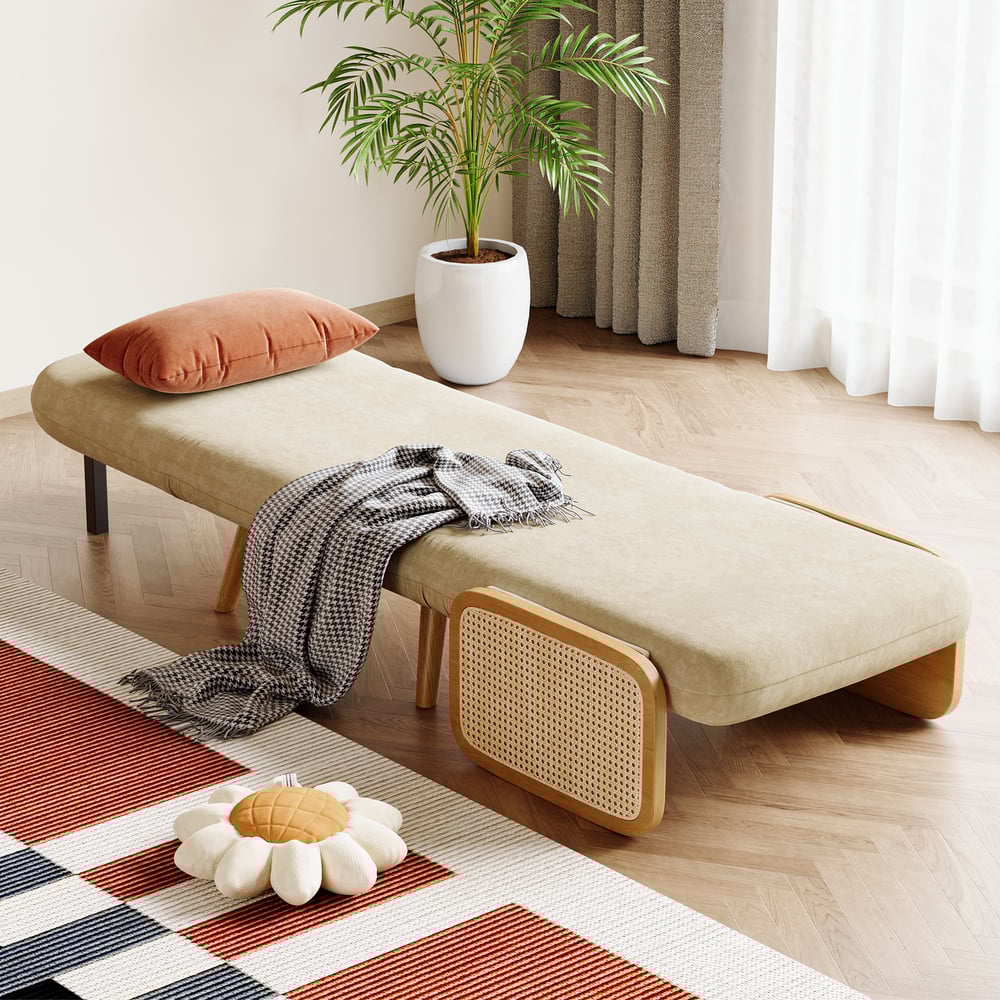 Questions and Answers for 28" Twin Linen & Rattan Sleeper Sofa Bed Chair