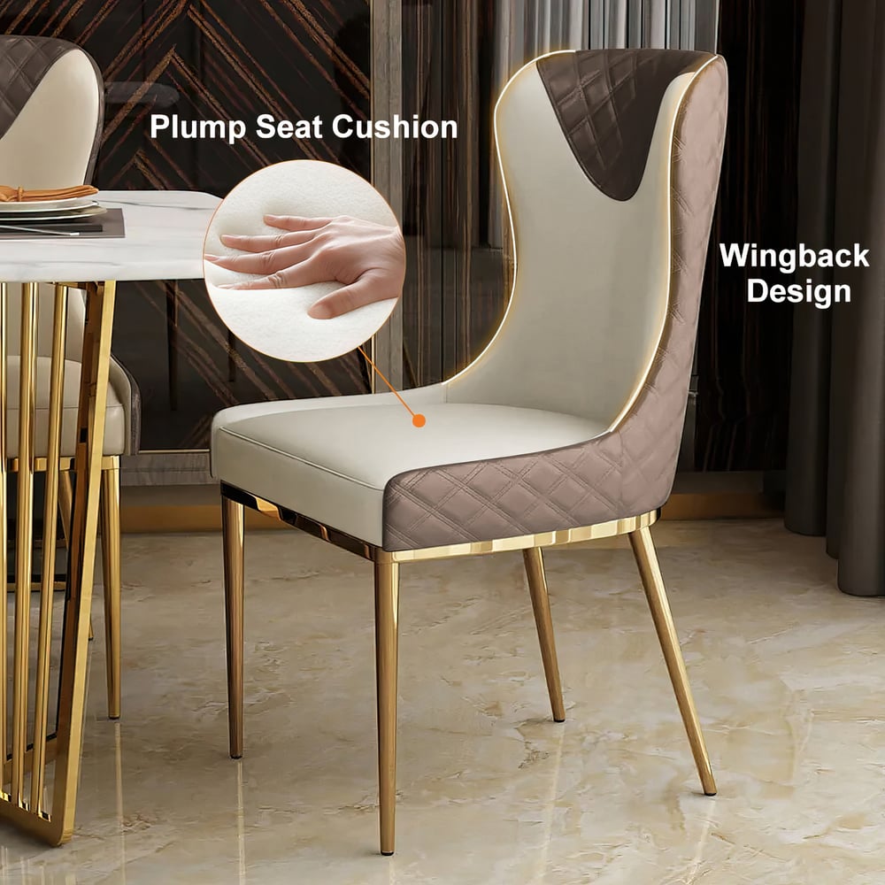 Questions and Answers for Wingback Dining Chair Modern Brown Upholstered (Set of 2) Side Chair PU Leather