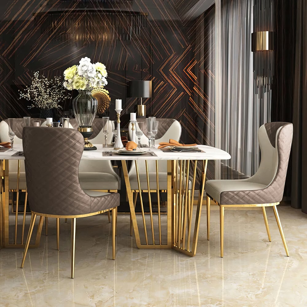 Questions and Answers for Wingback Dining Chair Modern Brown Upholstered (Set of 2) Side Chair PU Leather