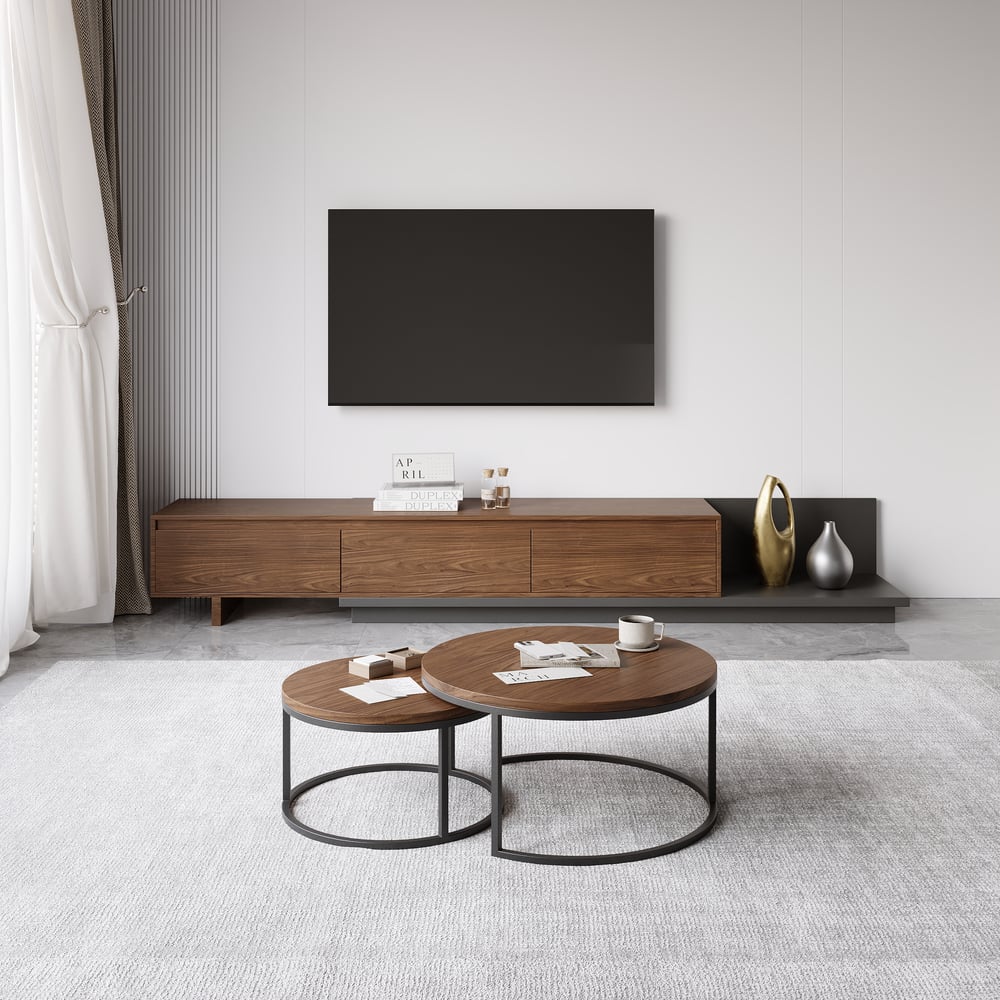 Questions and Answers for Fero Modern 2 Pieces Round Coffee Table for the Living Room