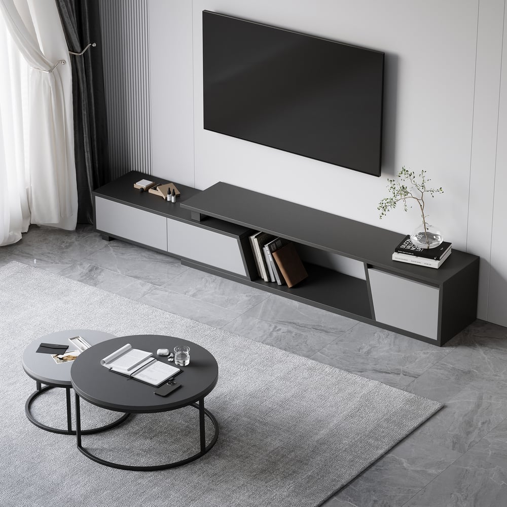 Customer Reviews for Fero Extendable Gray TV Stand & Nesting Coffee Table Set
