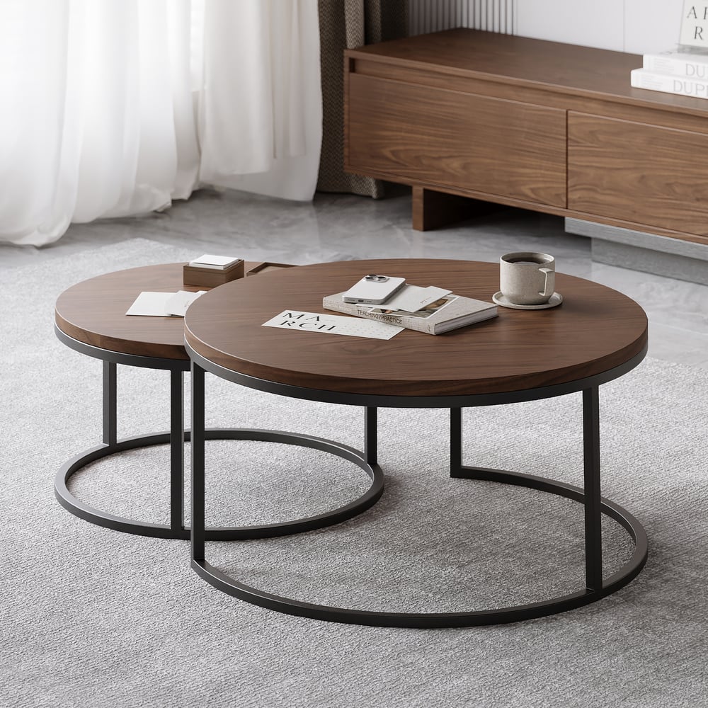 Customer Reviews for Fero Round Walnut Nesting Coffee Table Set(600mm-800mm)