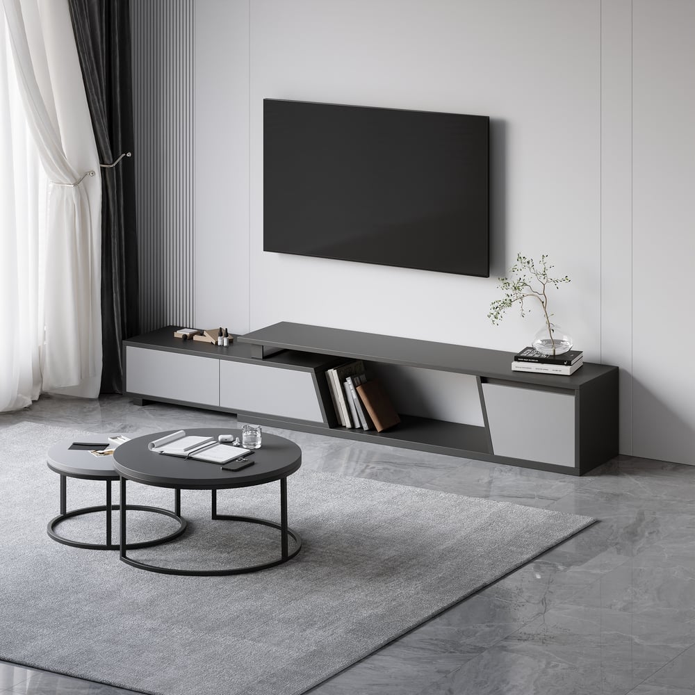Recensioni dei clienti per Set credenza e tavolino da caffè Fero TV, allungabile da 1800 mm a 2400 mm