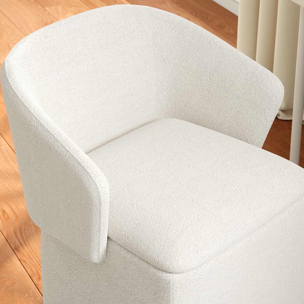 Avis Clients sur Tabouret de vanité moderne en velours blanc avec rangement