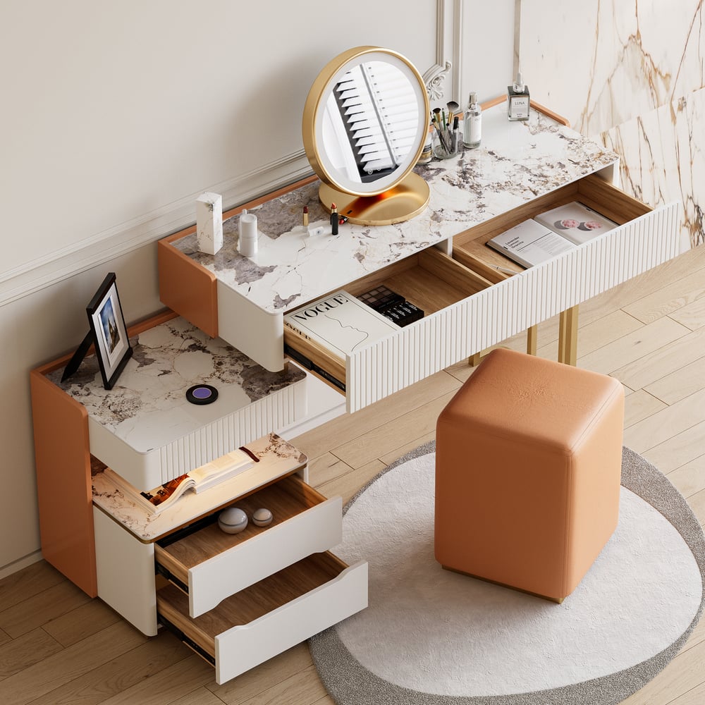 Customer Reviews for Vailora Modern Makeup Vanity Set with Charging Station Light Bluetooth Speakers