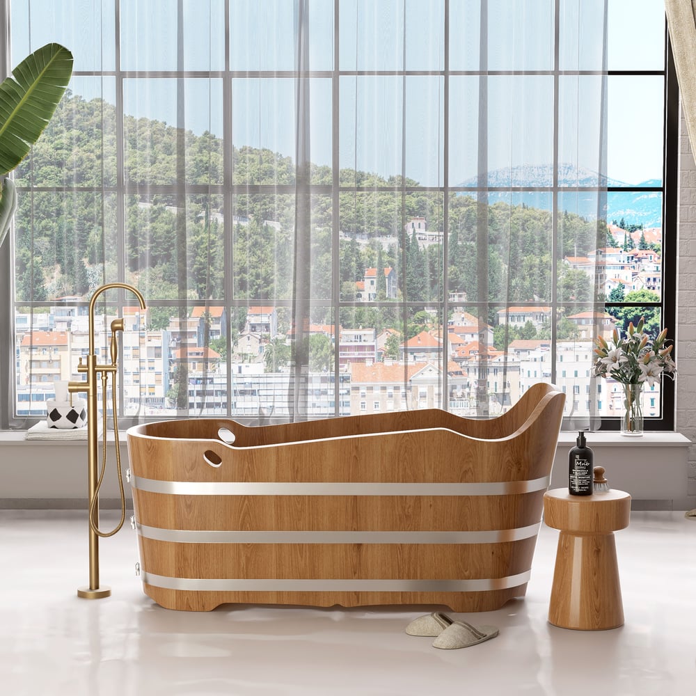 Questions and Answers for 1510mm Japanese Oak Wood Soaking Bath Freestanding Modern Natural Bathtub