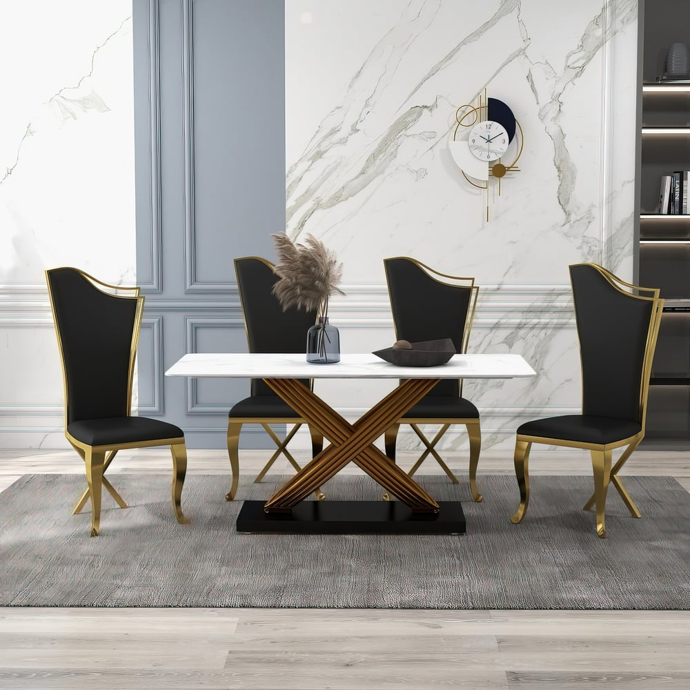 Questions and Answers for Black Upholstered Dining Chairs Set of 2 High Back Side Chair Stainless Steel Legs