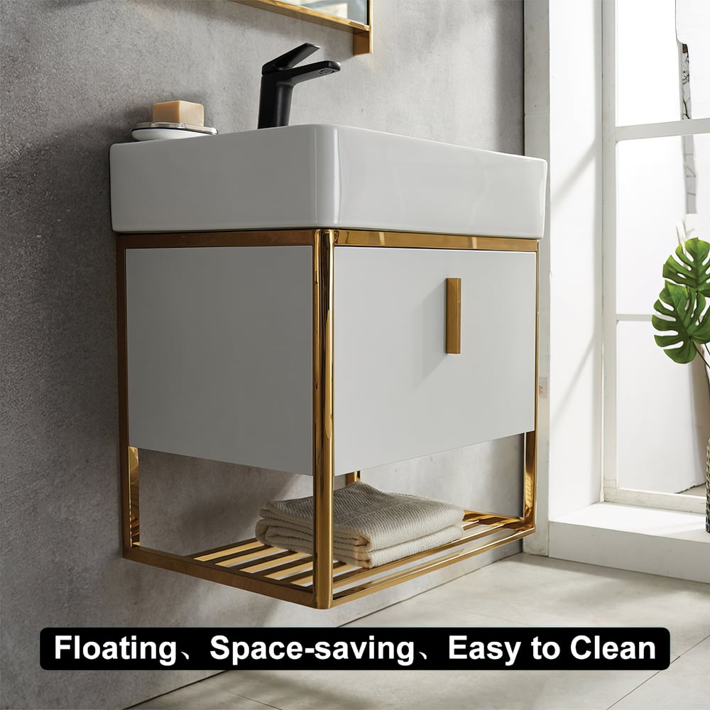 Customer Reviews for Modern 599 mm White Floating Single Bathroom Vanity with Ceramic Sink