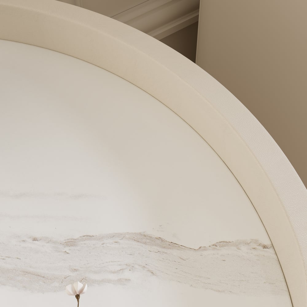 Oceny klientów dla Nowoczesne szafki nocne z białego marmuru i skóry z 3 szufladami