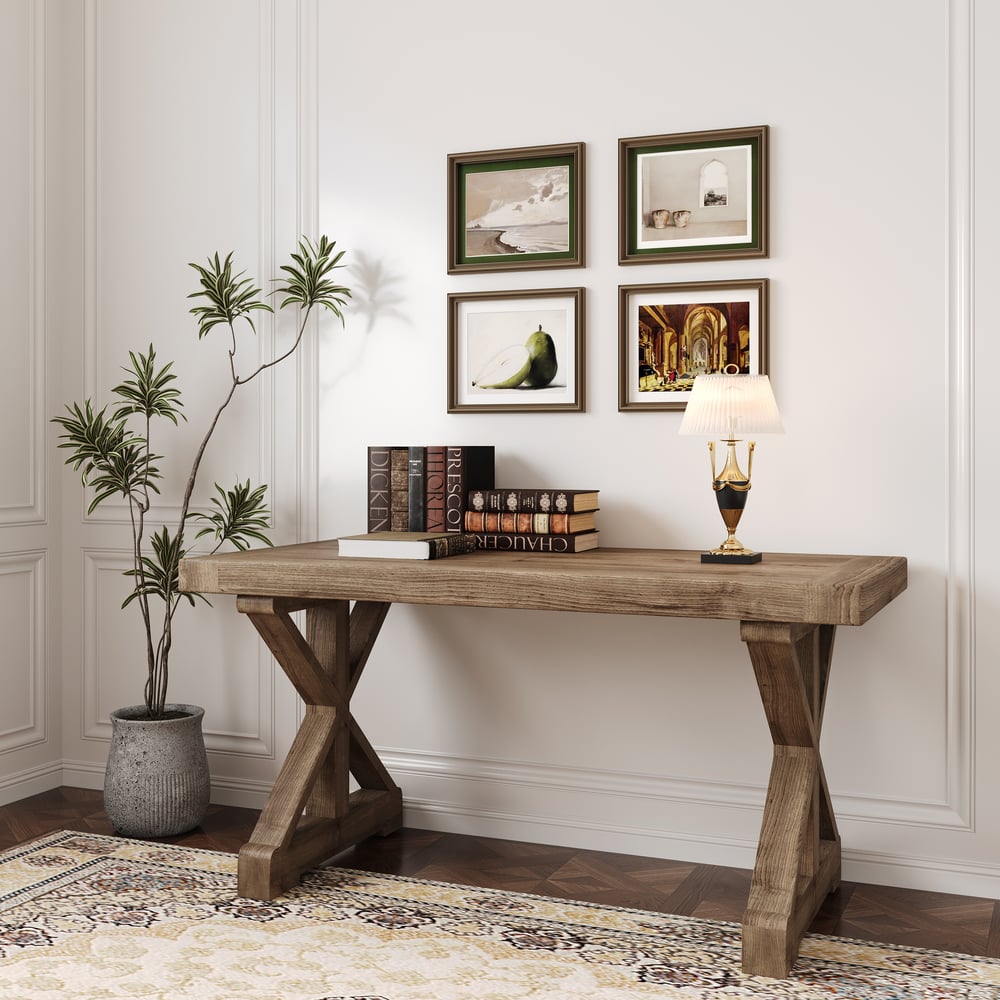 Questions and Answers for Vintage Style Rectangular Pine wood Farmhouse Desk in Natural (1800mm)