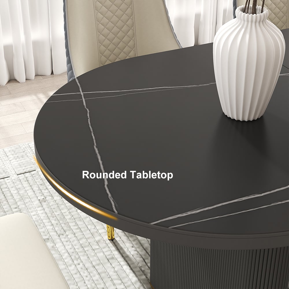 Questions and Answers for Japandi Oval Extendable Dining Table in Black (2000-2400 mm), for 6-10 People