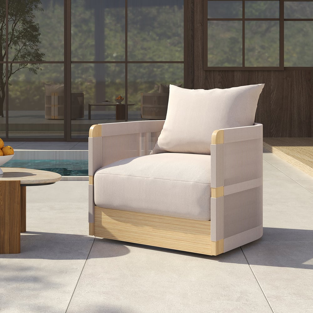 Questions and Answers for Outdoor Khaki Handwoven Rope Swivel Chair