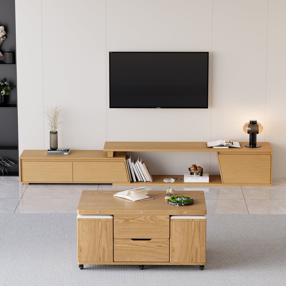 Customer Reviews for Fero Natural Extendable TV Stand with 3 Drawers(1800mm-3048mm)
