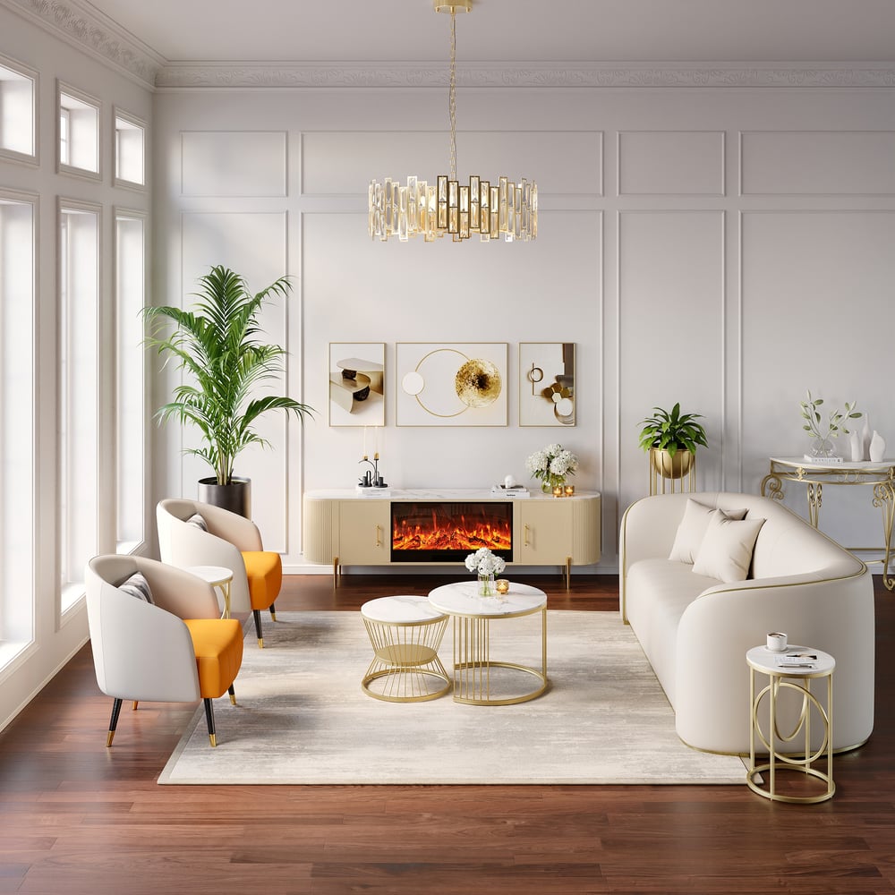 Questions and Answers for Modern Pandora Nesting Coffee Table Set with Sintered Stone Top 2-Piece Table Set