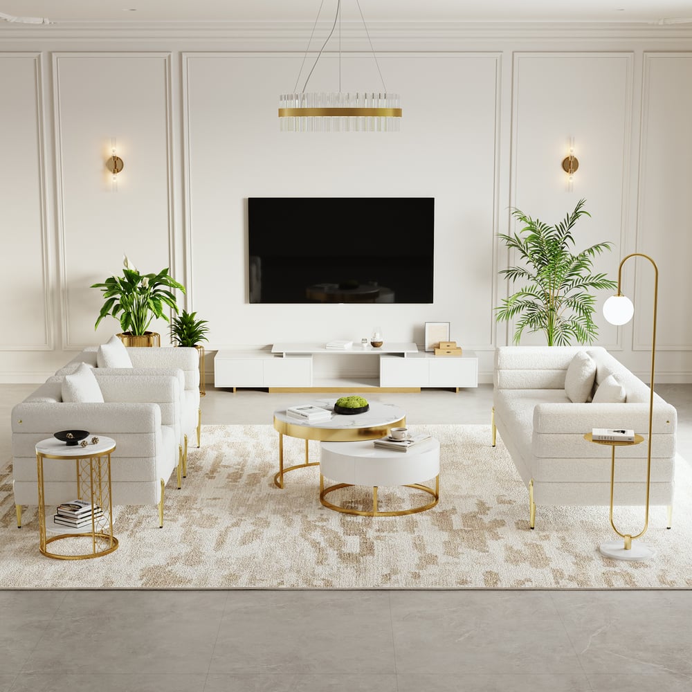 Questions and Answers for Nesnesis Modern Round Sintered Stone Nesting Wood Coffee Table with Drawers in White