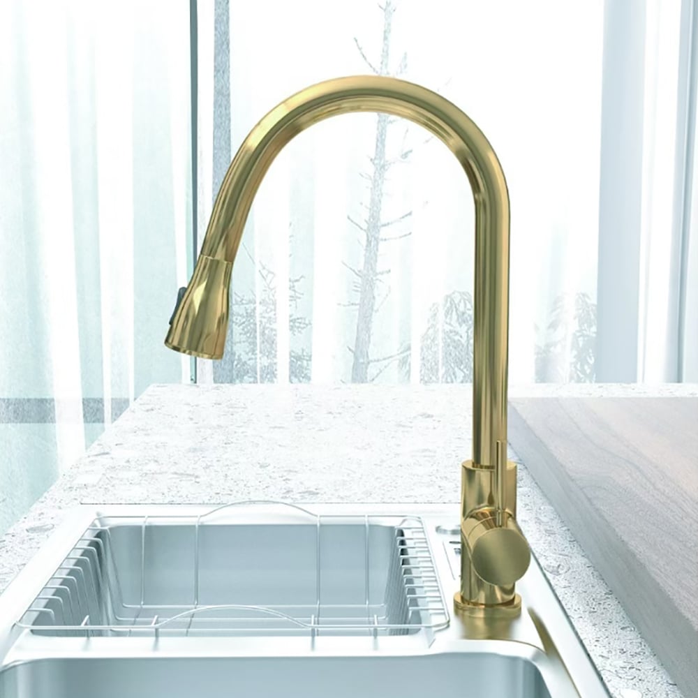 Questions and Answers for Pull Out Kitchen Tap Brushed Gold with Dual Function Sprayer