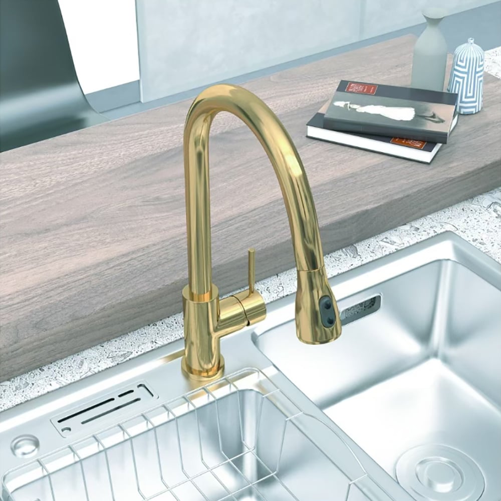 Questions and Answers for Pull Out Kitchen Tap Brushed Gold with Dual Function Sprayer